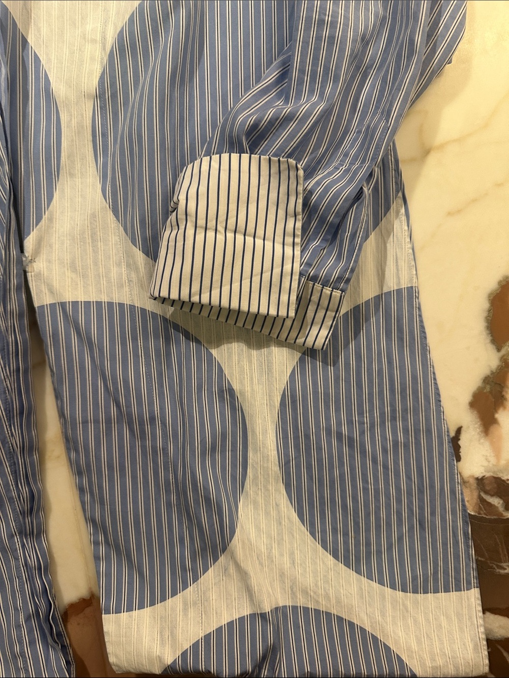 Stella McCartney Blue & White Mixed-Pattern Button-Down Shirt - Picture 5 of 9